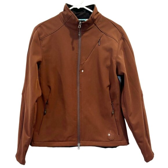 Isis Womens Softshell Jacket Size 10 Brown Wind & Weather Resistant - Picture 2 of 9